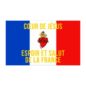 Drapeau Sacré-cœur de Jésus Espoir et Salut de la France catho Drapeau Sacré-cœur de Jésus Espoir et Salut de la France catho