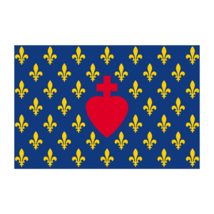 Drapeau Sacré-Cœur/Fleur de lys Bleu