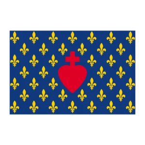 Drapeau Sacré-Cœur/Fleur de lys Bleu catho Drapeau Sacré-Cœur/Fleur de lys Bleu catho