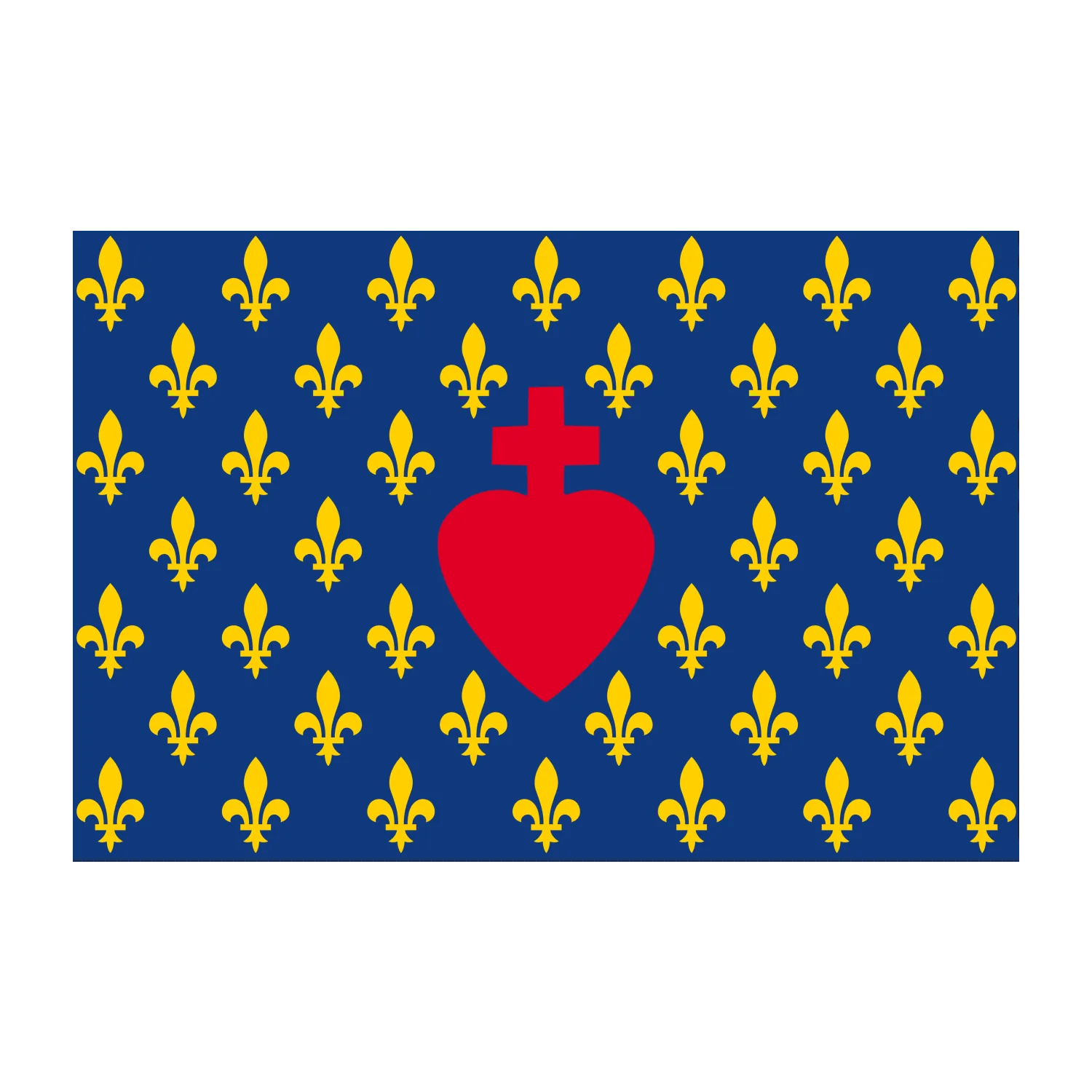 Drapeau Sacré-Cœur/Fleur de lys Bleu