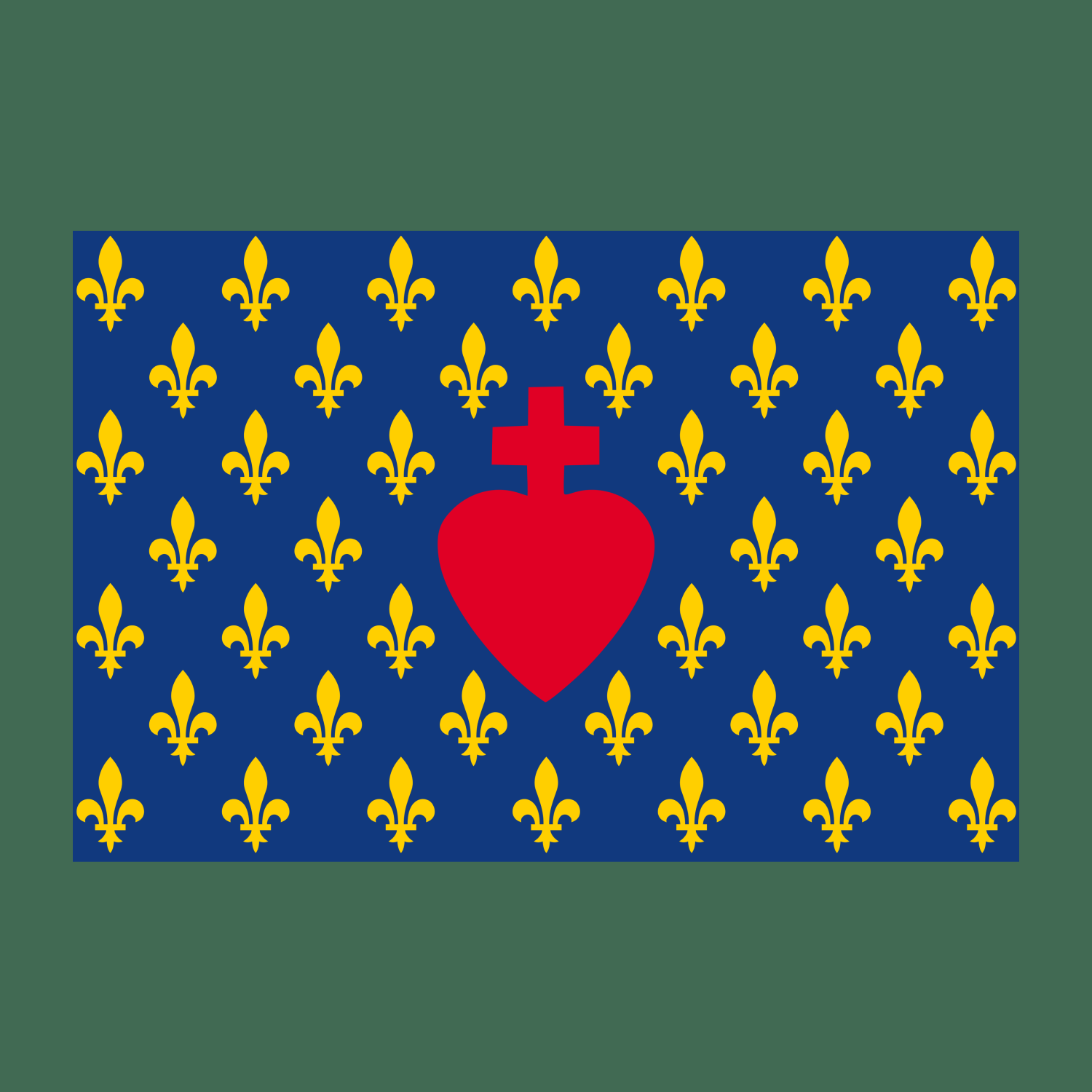 Drapeau Sacré-Cœur/Fleur de lys Bleu - Action Locale