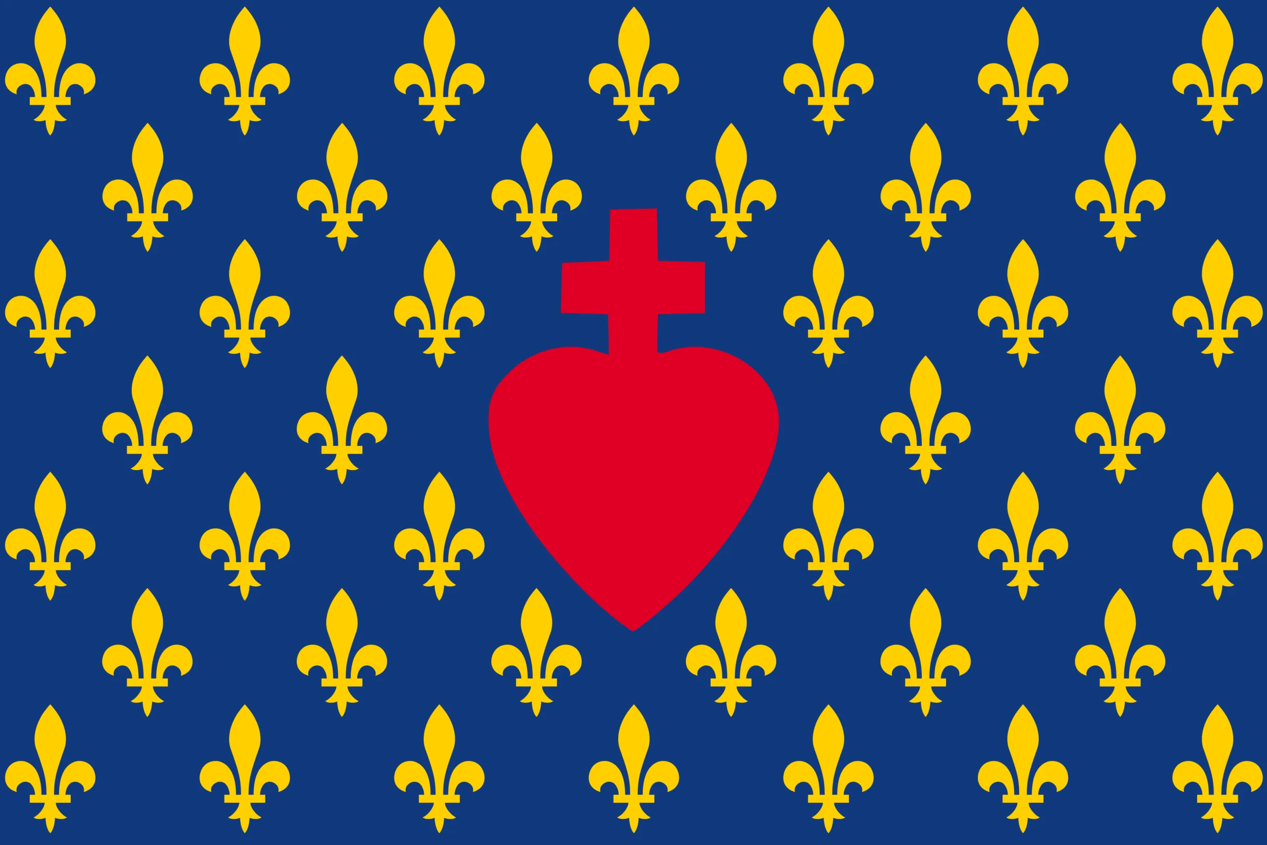 Drapeau Sacré-Cœur/Fleur de lys Bleu – Image 4